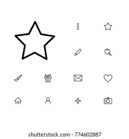 Star icon in a set on a red circle.
A set of thin, linear and modern icons for navigation, mobile and applications.