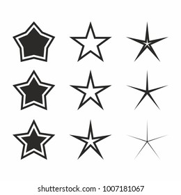 Star Icon Set On White Background Stock Vector (Royalty Free) 1007181073