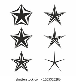 Star icon set on white background. Vector