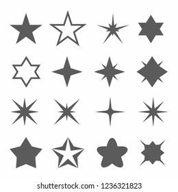 Star icon set on white background. Vector