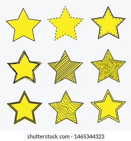 Star icon set on white background.