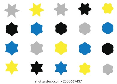Star icon set. Set of original star sparkle shapes. Abstract shine effect vector sign. Retro futuristic bright vector icons collection. Star vector icon set. Eps 10.