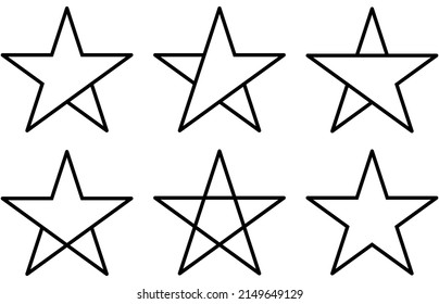Icono de estrella. Conjunto de pictograma estrella. Ilustración vectorial. Eps 10.