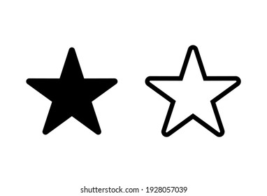 Star Icon Set. Rating Icon Vector. Favourite Star Icon