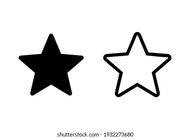 Star Icon Set. Rating Icon Vector. Favourite Star Icon