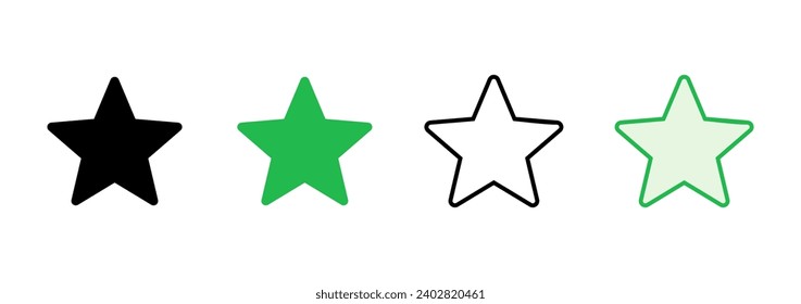 Star Icon set. rating icon vector. favourite star icon
