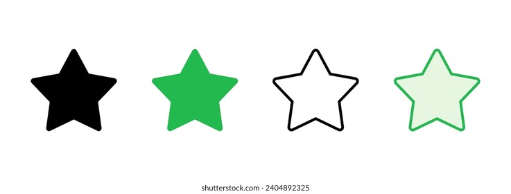 Star Icon set. rating icon vector. favourite star icon