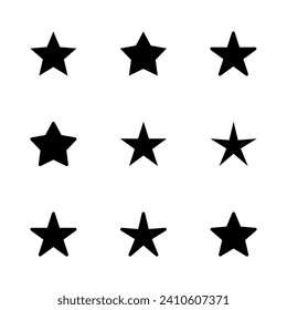 Star Icon set. rating icon vector. favourite star icon