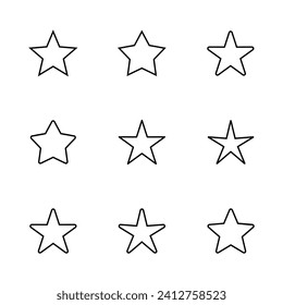 Star Icon set. rating icon vector. favourite star icon
