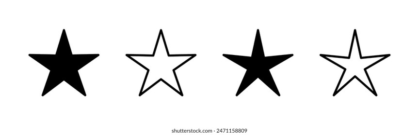 Sternsymbol-Set. Bewertungs-Symbol-Vektorgrafik. Lieblings-Sternsymbol