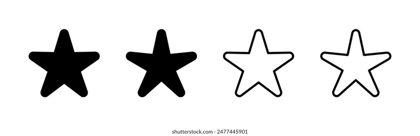 Conjunto de iconos de estrellas. Vector de iconos de clasificación. icono de estrella favorito
