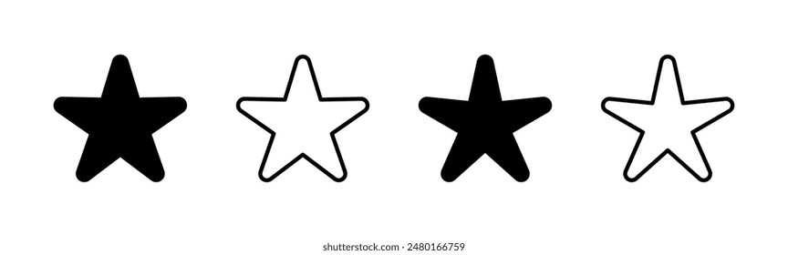 Star Icon set. rating icon vector. favourite star icon