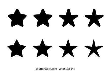 Conjunto de iconos de estrellas. Vector de iconos de clasificación. icono de estrella favorito