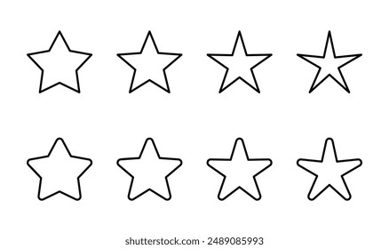 Star Icon set. rating icon vector. favourite star icon