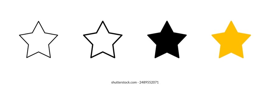 Star Icon set. rating icon vector. favourite star icon