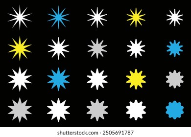 Star Icon set. rating icon vector. favorite star icon. Star icon vector . Set of 20 star. Eps 10.