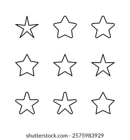 Star Icon set. rating icon vector. favourite star icon