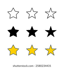 Star Icon set. rating icon vector. favourite star icon