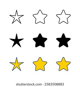 Star Icon set. rating icon vector. favourite star icon