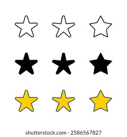 Star Icon set. rating icon vector. favourite star icon