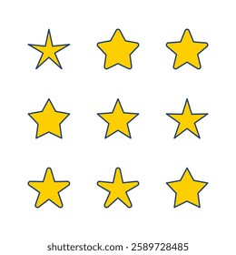 Star Icon set. rating icon vector. favourite star icon