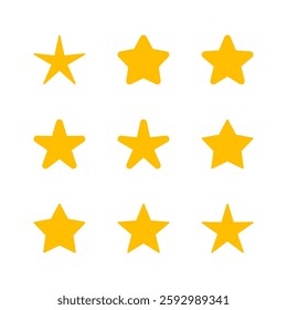 Star Icon set. rating icon vector. favourite star icon