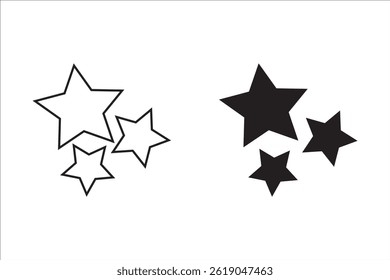 Conjunto de iconos de estrellas. Vector de iconos de calificación. icono de estrella favorito sobre fondo blanco