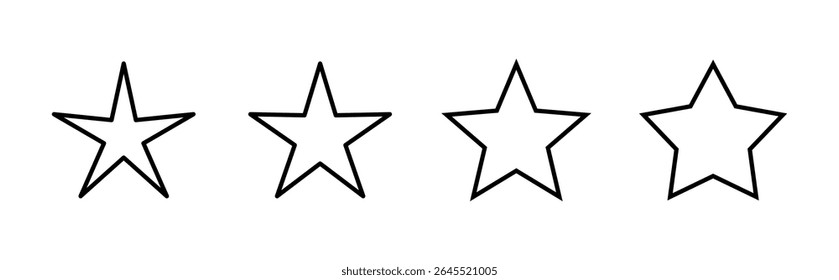 Ícone de estrela definido. ícone de classificação vetor. ícone de estrela favorita