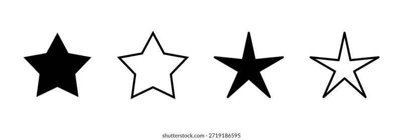 Conjunto de iconos de estrellas. Vector de iconos de calificación. icono de estrella favorita
