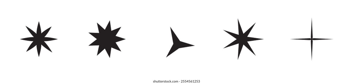 Star icon set. simple star burst symbol vector illustration.