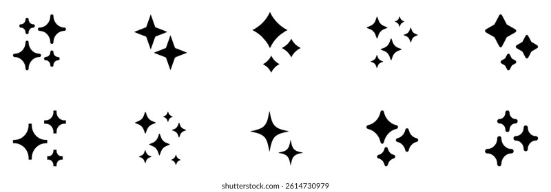 Star icon set. Sparkle star icons. Shine icons. Stars sparkles vector. Rating Star icon. Star vector collection. Modern simple stars. Vector illustration. Vector Graphic. EPS 10