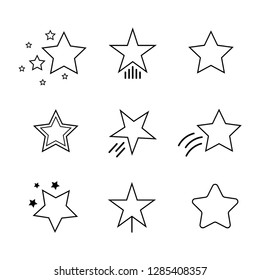 Star icon. Set of stars line icon. Decorative object.