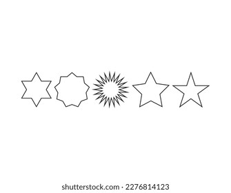 Juego de iconos de estrella. diseño de estilo aislado en fondo blanco