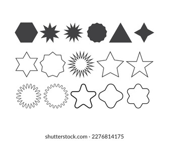 Star icon set. style design isolated on white background