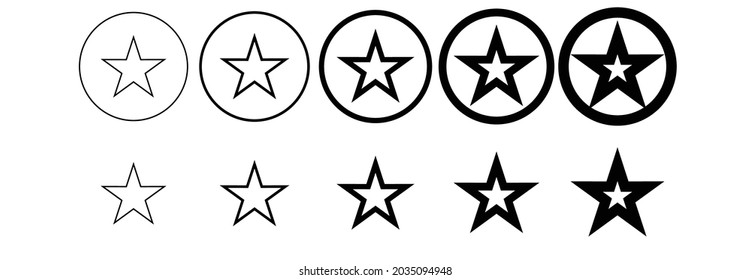 star icon set, set star symbol vector