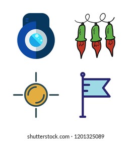 star icon set. vector set about lights, sun, flag and lens icons set.