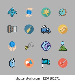 star icon set. vector set about eclipse, solar system, magic wand and planet earth icons set.