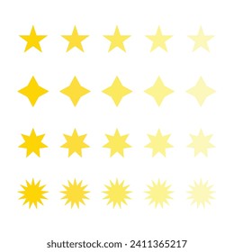 Star Icon Set Vector Design.