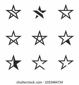 	
Star Icon set vector. Favorite Symbol or Button. Star Logo