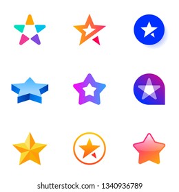 Star Icon set vector. Favorite Symbol or Button. Star Logo. 