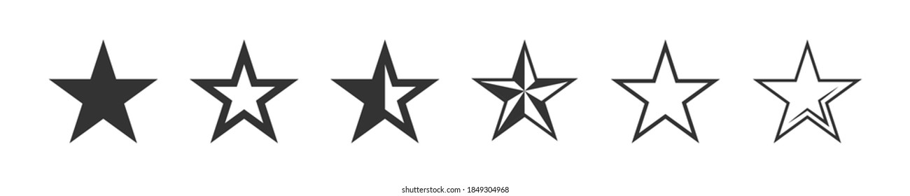 star icon set. vector graphic symbol illustration isolated. black shape on white background. award trendy design ui.