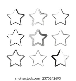 Sternsymbol eingestellt. Vektorgrafik. EPS10.