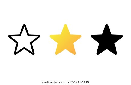 Conjunto de iconos de estrella. Ilustración vectorial.