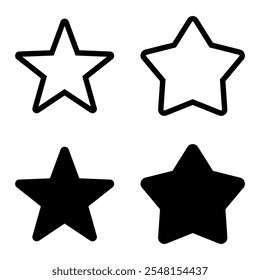 Star icon set. Vector illustration.