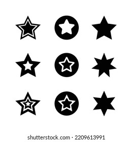  star icon set vector on a white background