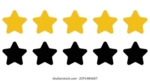 star icon set vector on a white background