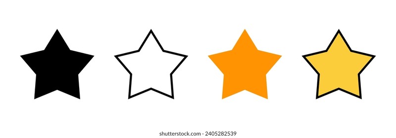Star Icon set vector. rating sign and symbol. favourite star icon