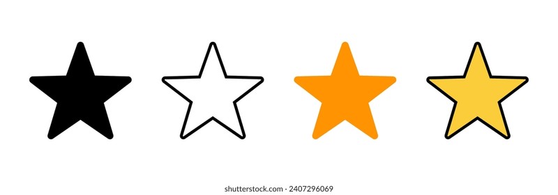 Star Icon set vector. rating sign and symbol. favourite star icon