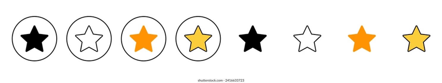 Star Icon set vector. rating sign and symbol. favourite star icon