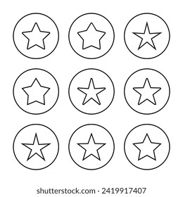 Star Icon set vector. rating sign and symbol. favourite star icon